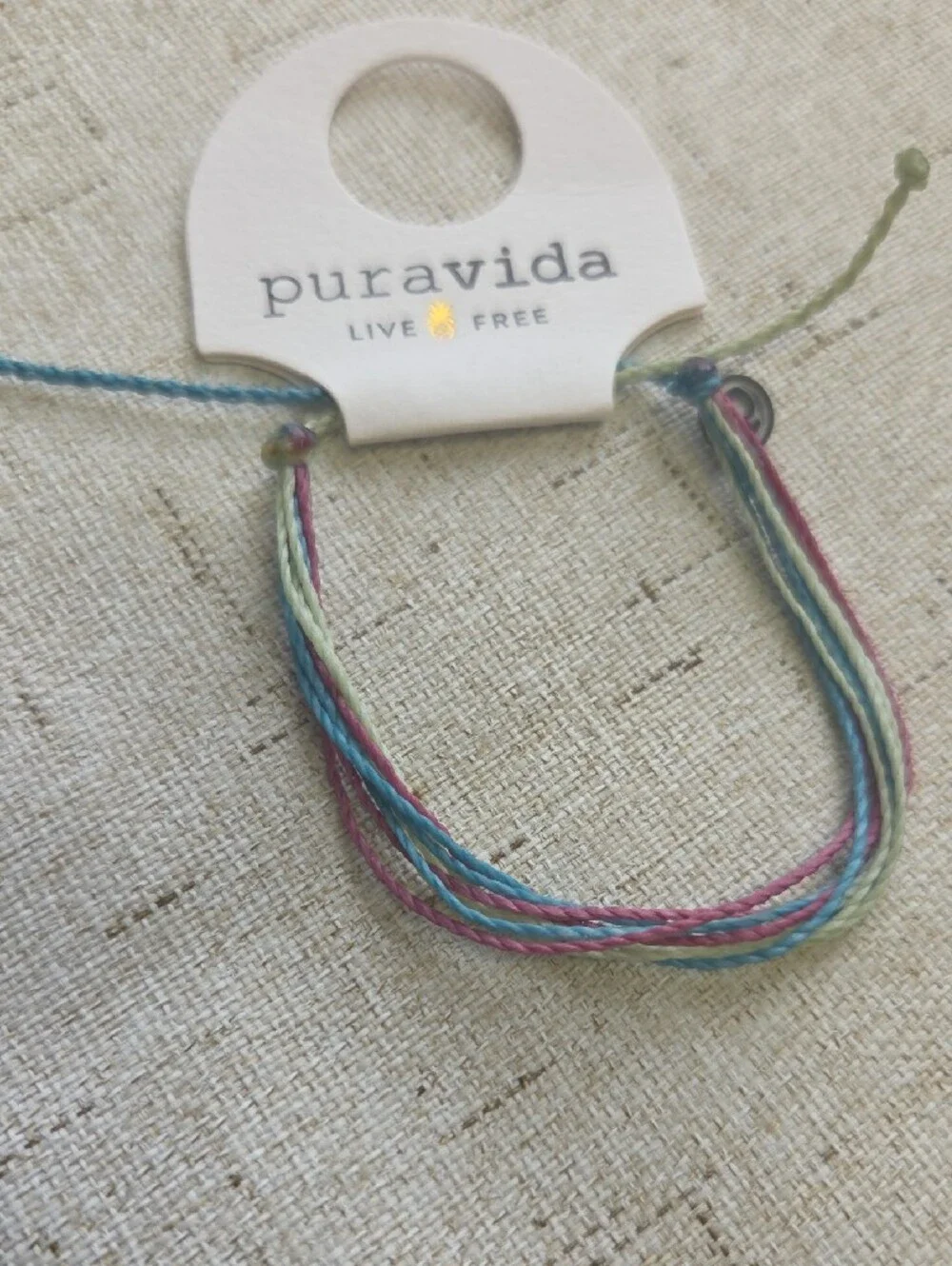 Pura Vida Kids Pastel Multi-String Bracelet in Blue Pink Green